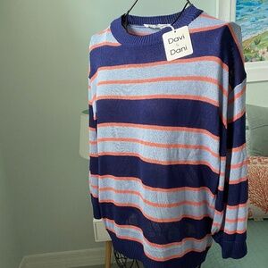 NWT Davi & Dani Oversized Striped Sweater Sz M